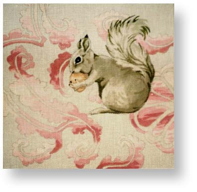 P297 Squirrel w/Pink Background 14" 13 mesh Eddie & Ginger