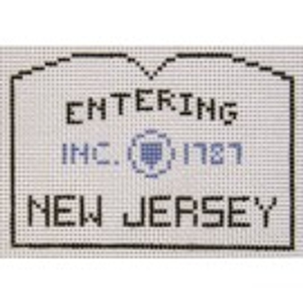 SS04h New Jersey Sign 3.75 x 2.5" 18 mesh Eddie & Ginger
