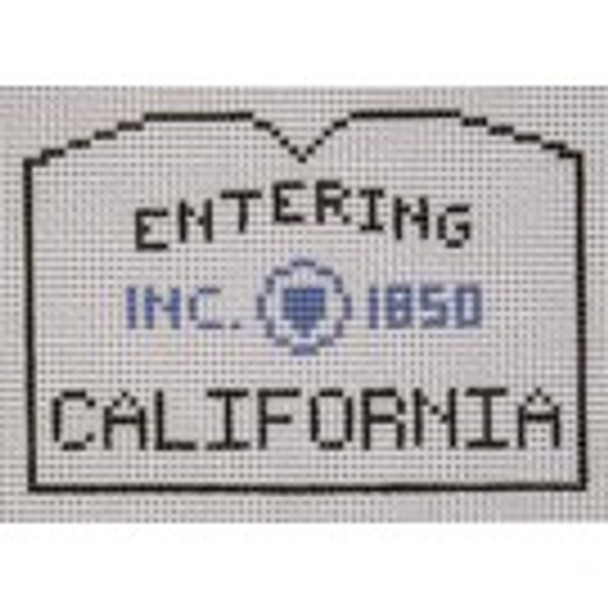 SS04o California Sign 3.75 x 2.5" 18 mesh Eddie & Ginger