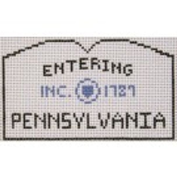 SS04p Pennsylvania Sign 4.25 x 2.5" 18 mesh Eddie & Ginger