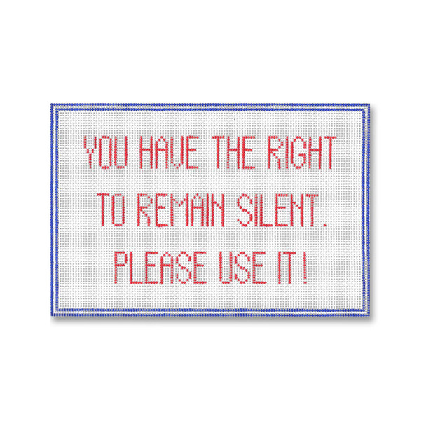 EG-SS 21 You Have the Right to Remain Silent 9.5 x 6.5" 13  mesh Eddie & Ginger