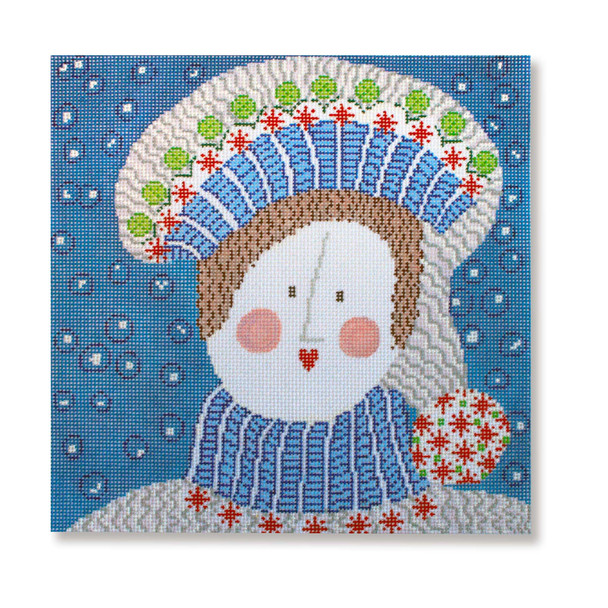 JJM-PL 22 Lady of Winter 13 Mesh 10 x 10” Janis J. Mattox