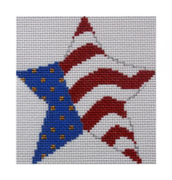 VH3620 Broad Stripes & Bright Stars 3 1/2 x 3 3/4" 18 ct. Cricket Collection by Vicki Hastings 