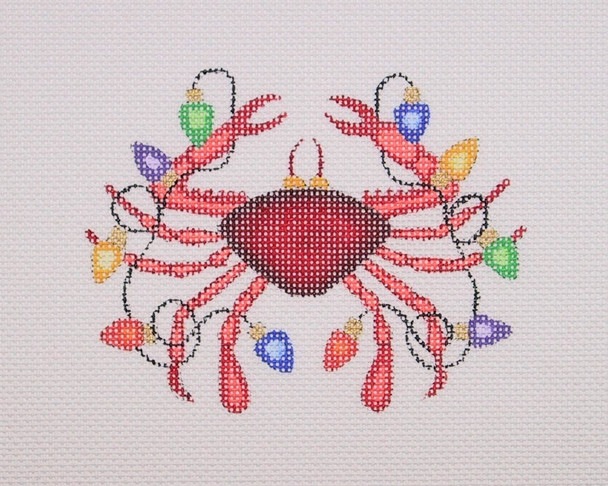BB 0786	By the Sea / Crab / Christmas Lights 3.5" x 4.25" 18 Mesh Burnett And Bradley