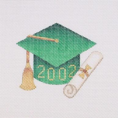 BB 1337 Graduation 201_ Ornament / Green 3.75" x 3.25" 18 Mesh  Burnett And Bradley