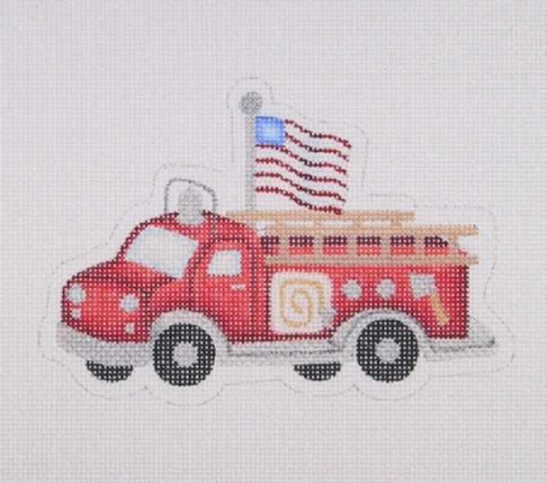 BB 1460 Red Fire Engine / Flag 4" x 5.5" 18  Mesh  Burnett And Bradley