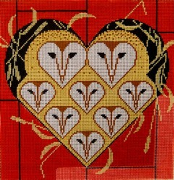 Vowlentine Owl Hearts HC-V183 Charley Harper 18 Mesh 7 x 7