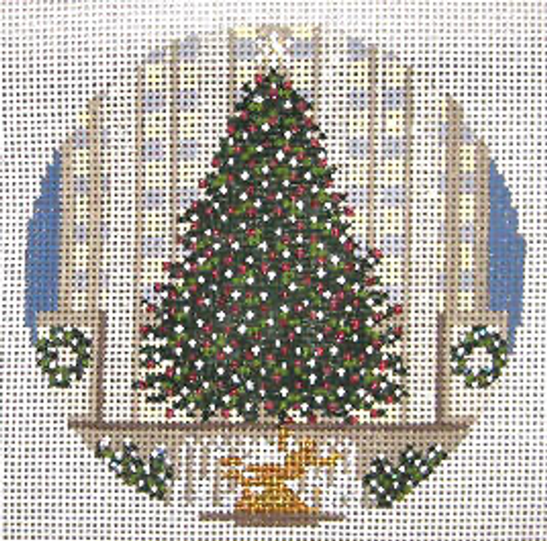 #417 Rockefeller Ctr Tree Orn 18 Mesh - 4" Round Needle Crossings