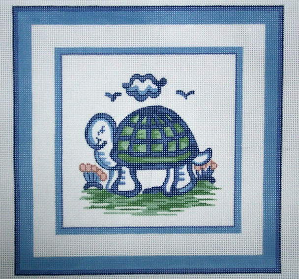 SNH51 Small Turtle 5 x 5 18 Mesh Hadley Potter Silver Needle Designs