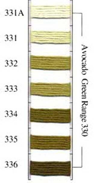 Needlepoint Inc. Silk Skein #332 Avocado Green Range