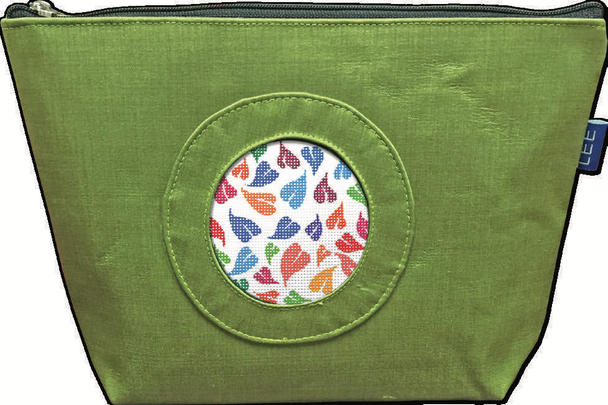 BAG70G	9.5″ W x 6.5″ H x 3″ D Small Silk bag - Green  Lee's Needle Arts
