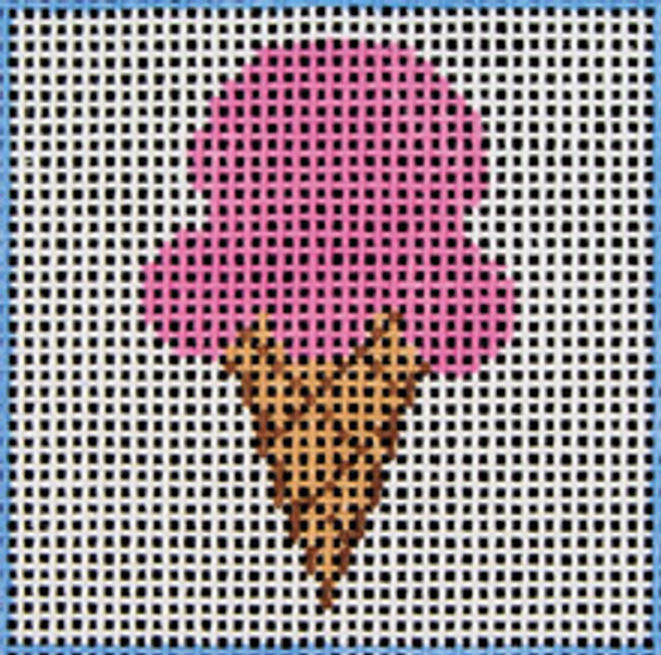 A7 Ice Cream Cone DeElda Needleworks Beginner Needlepoint kit