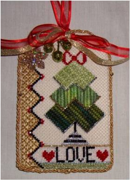 Holiday Tag Love 5” x 3” 18 Mesh Sew Much Fun