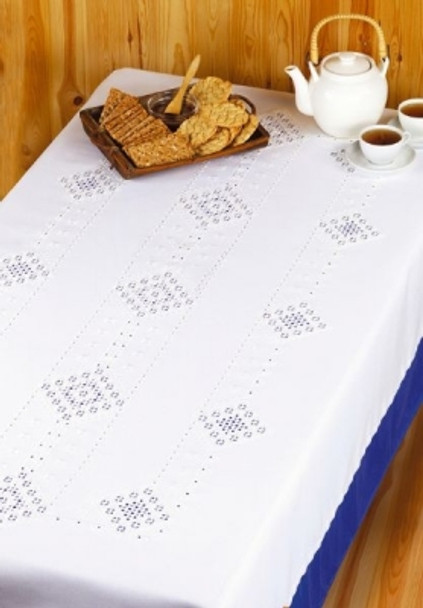 583397 Permin Kit Hardanger Tablecloth 56" x 80"; Hardanger; 22ct