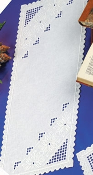 633637 Permin Kit Hardanger Table Runner 11" x 26"; Hardanger; 22ct