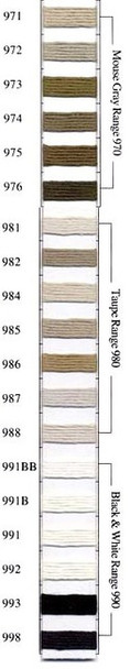 Needlepoint Inc. Silk Skein #991 Black And White Range