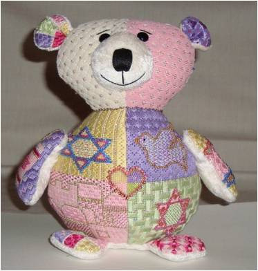3D Bat Mitzvah Bear 8.5” x 8” 18 Mesh Sew Much Fun