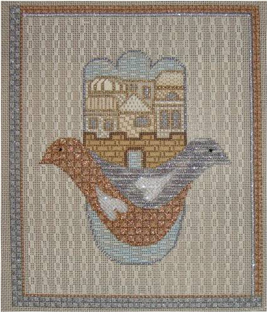 Hamsa Dove 9 x 8  18 Mesh Sew Much Fun