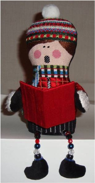 CHRISTMAS Caroler –  Darryl 7" x 4.5" 18 Mesh Sew Much Fun