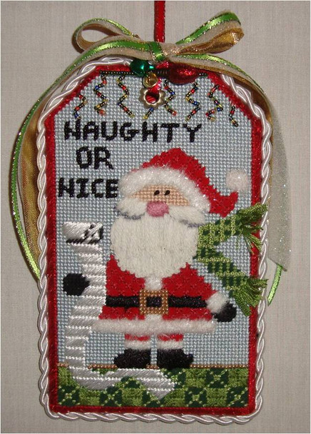 Tag Naughty or Nice        6” x 4”   18 Mesh Sew Much Fun