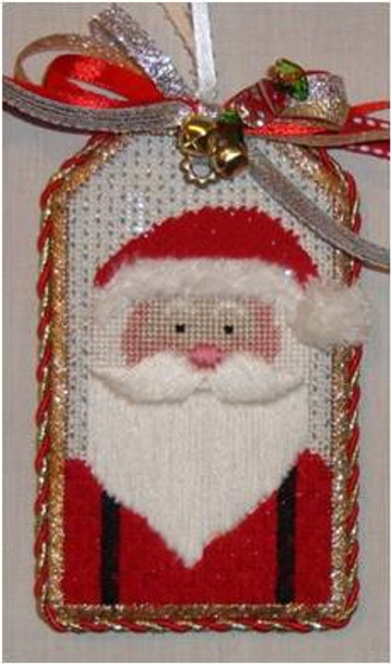 Tag Santa 5” x 3”  18 Mesh Sew Much Fun 