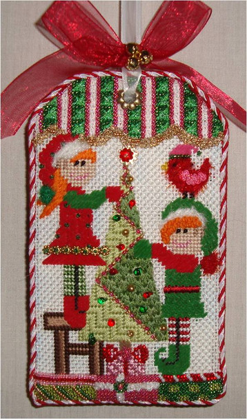 Tag Santa’s Helpers 5.5” x 3.25”  18 Mesh Sew Much Fun