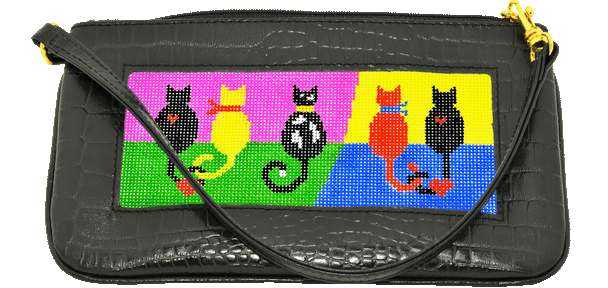 BB Wrist Bag BAG43A Lee's Needle Arts Leather Alligator Black