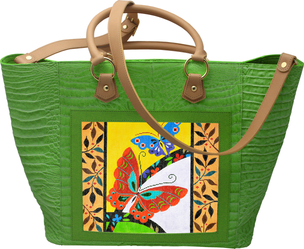 BAG69G Large Tote - Green - 14"Wx13"Hx6.5"D Lee's Needle Arts