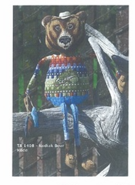 1408 Kode Kodiak Bear Canvas Only, Picture Shows Finished 13 Mesh TS Designs