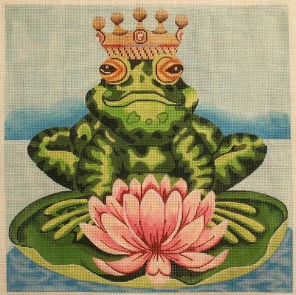 TS6065 Frog On Lily Pad 14" sq. - 13 Mesh  TS Designs