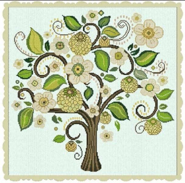 AAN366 Albero della Gioia - Tree of Joy Alessandra Adelaide Needleworks Counted Cross Stitch Pattern