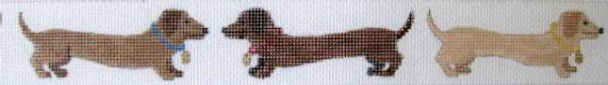 B081 Dachshunds 18 Mesh Belt Jane Nichols Needlepoint