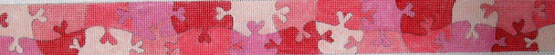 B167 Puzzle-Hearts 18 Mesh Belt Jane Nichols Needlepoint