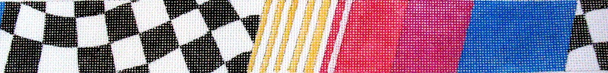 B833 Checkered Flag & Colors 18 Mesh Belt Jane Nichols Needlepoint