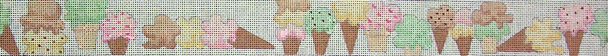 B831 Ice Cream Cones 18 Mesh Belt Jane Nichols Needlepoint