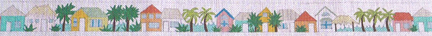 B531 Tropical Town 18 Mesh Belt Jane Nichols Needlepoint