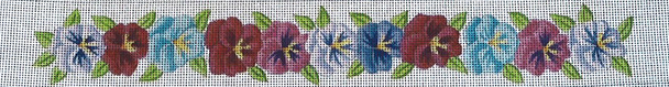 B567 Pansies 18 Mesh Belt Jane Nichols Needlepoint