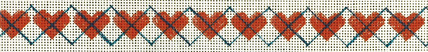 B576 Heart Argyle 18 Mesh Belt Jane Nichols Needlepoint