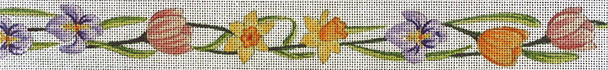 B773 May Flowers 18 Mesh Belt Jane Nichols Needlepoint