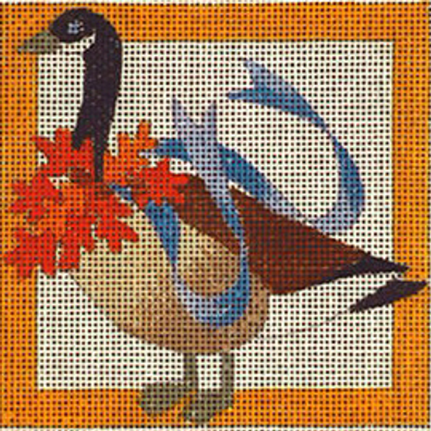 C302 Goose-Autumn 4 x 4 18 Mesh Jane Nichols Needlepoint