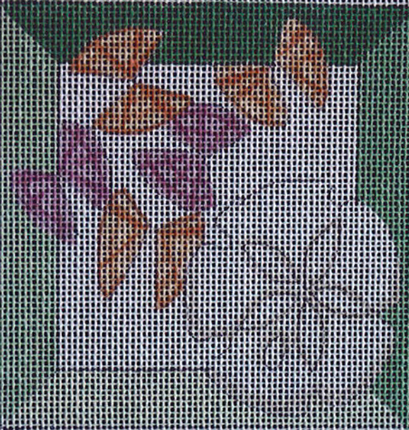 C261 Sand Dollar Shadowbox 4 x 4 18 Mesh Jane Nichols Needlepoint