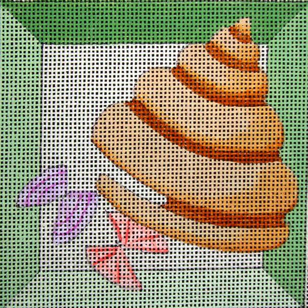 C259 Top Shell Shadowbox 4 x 4 18 Mesh Jane Nichols Needlepoint