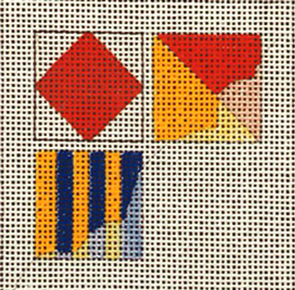 C506 Signal Flag-Fog 4 x 4 13 Mesh Jane Nichols Needlepoint