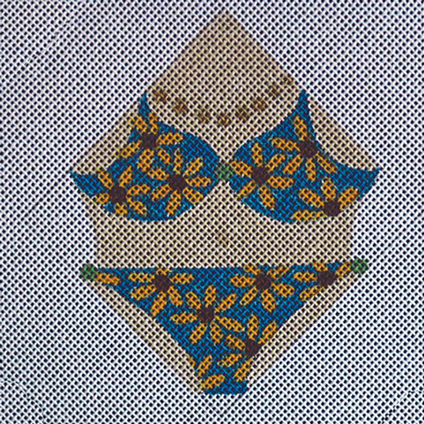 C814 Diagonal Daisy Bikini 4 x 4 13 Mesh Jane Nichols Needlepoint