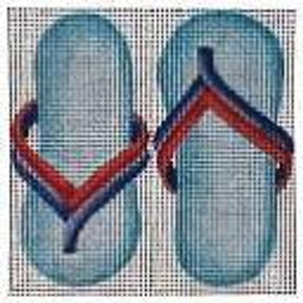 C872 2 Blue Flips 4 x 4 13 Mesh Jane Nichols Needlepoint