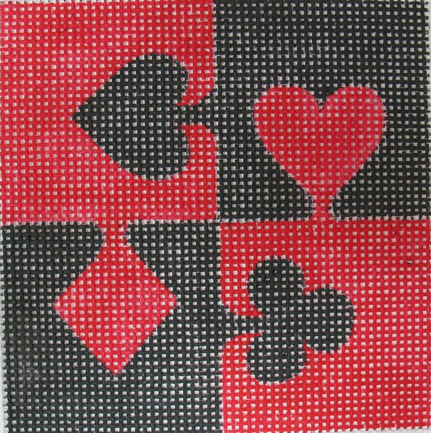 C1681 Poker Puzzle 1 4 x 4 13 Mesh Jane Nichols Needlepoint