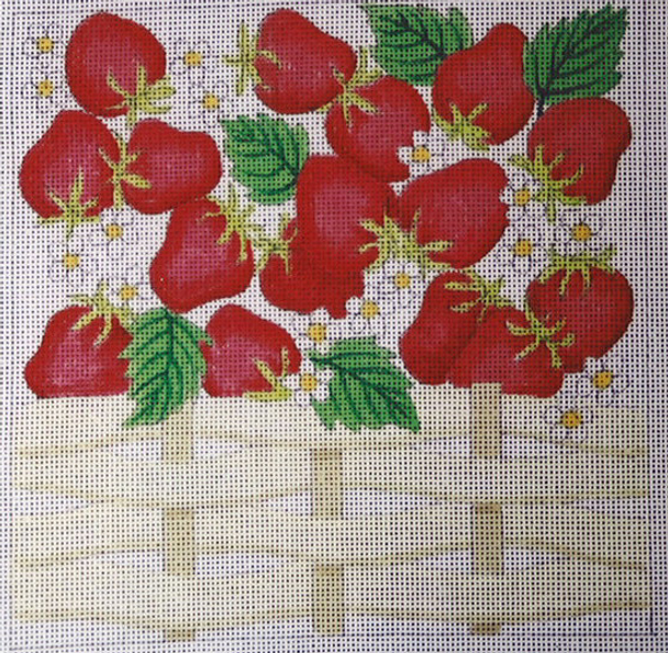 E632 Strawberry Basket 7 x 7 18 Mesh Eyeglass Case Jane Nichols Needlepoint