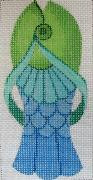 E864 Blue Fish Flip Flop Case 3 x 6 on #13 Mesh Jane Nichols Needlepoint