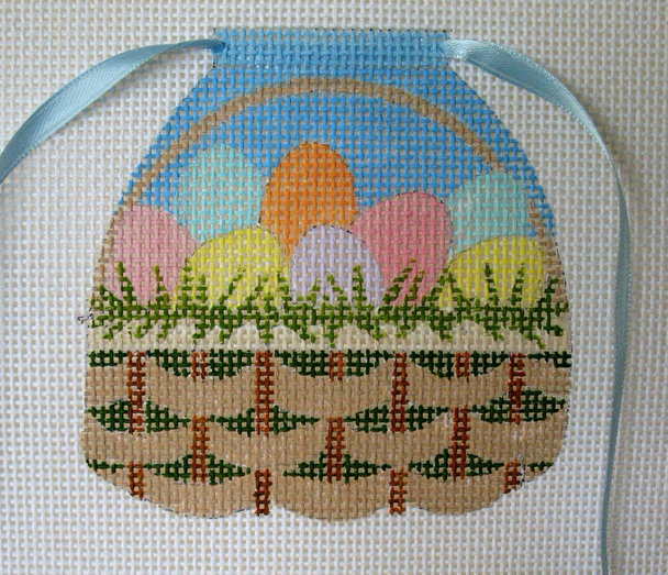 1604 April Easter Basket 5 x 5 13 Mesh Apron Jane Nichols Needlepoint