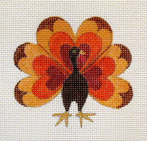 1451 Nov Turkey 5 x 5 13 Mesh Heart Jane Nichols Needlepoint
